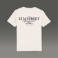 T-Shirt in vintage white mit Typo Aufdruck Elmstreet auf der Rückseite