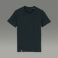 T-Shirt in schwarz Frontansicht mit Logo Weblabel