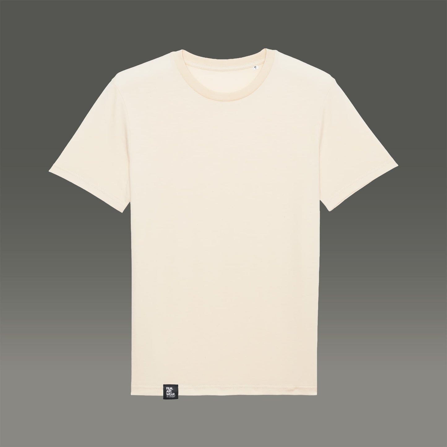 T-Shirt in der Farbe natural raw mit Logo Weblabel