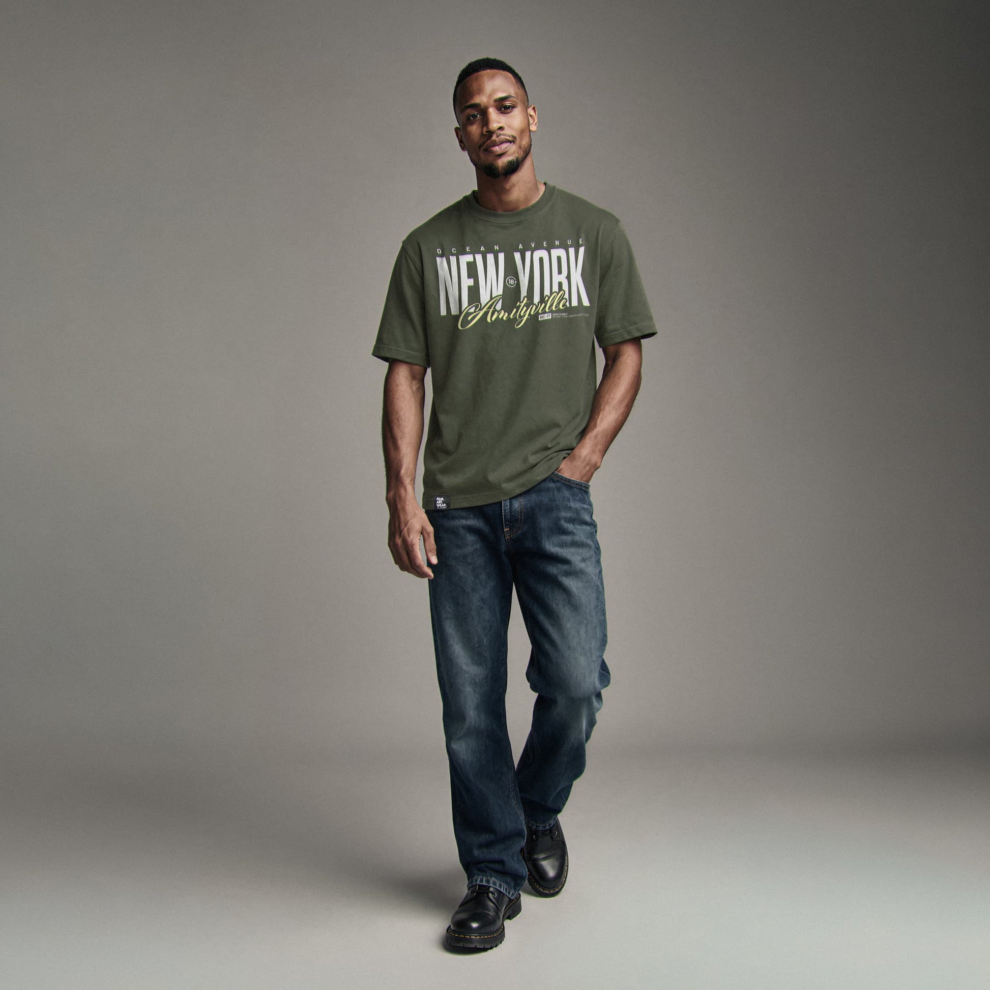 AMITYVILLE NY Tee Premium Cinematic Streetwear FILM.ART.WEAR. Designed in Hamburg