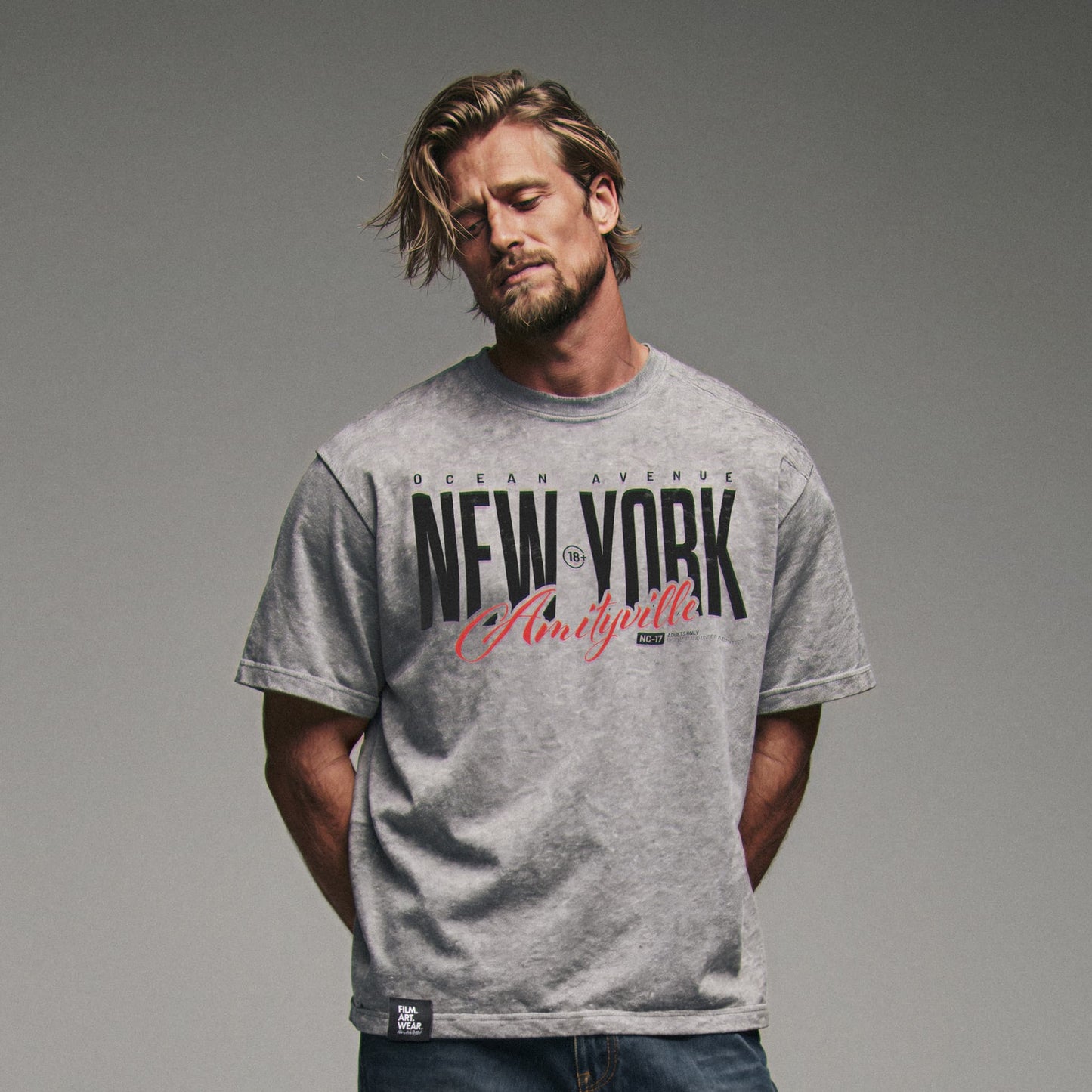 AMITYVILLE NY Tee Premium Cinematic Streetwear FILM.ART.WEAR. Designed in Hamburg