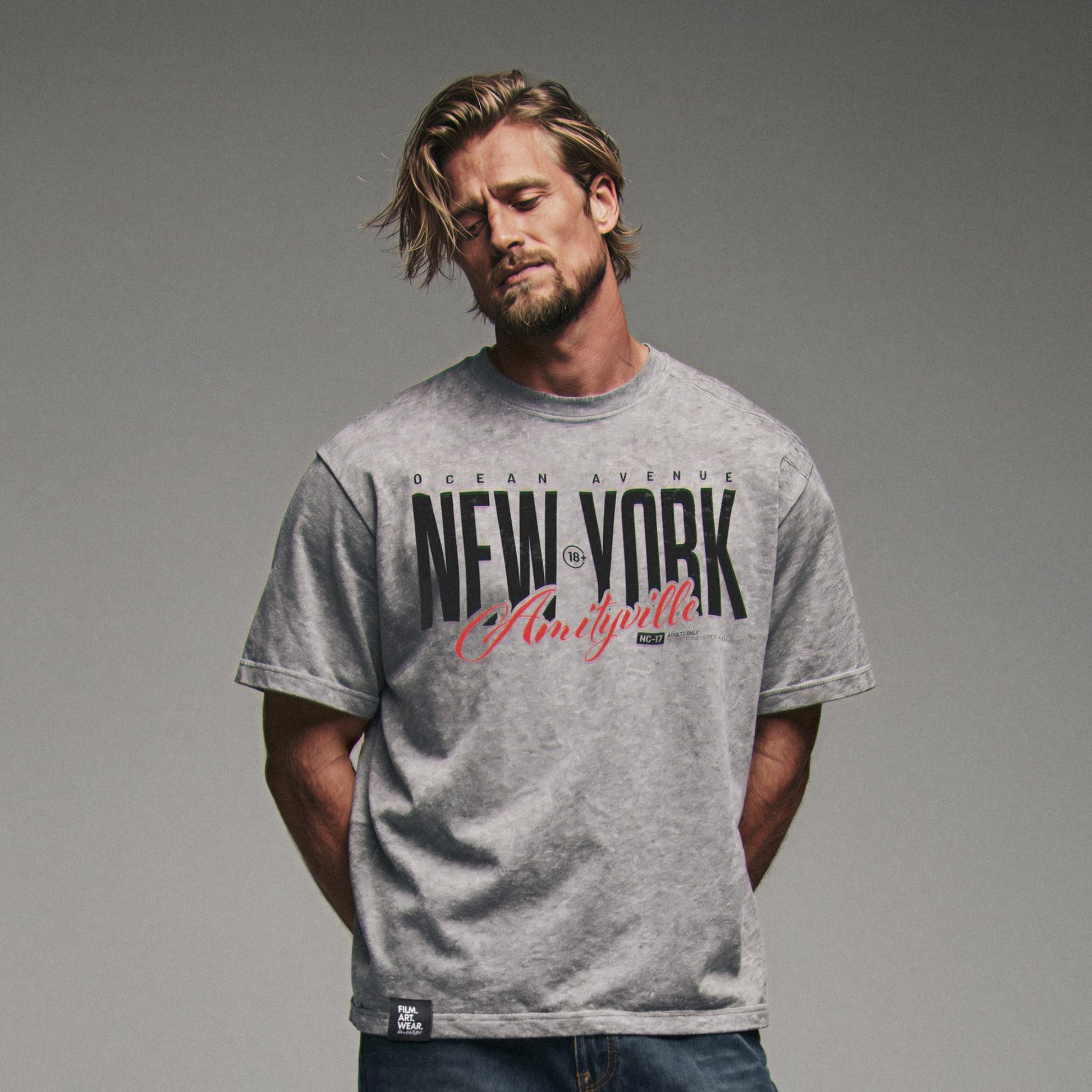 AMITYVILLE NY Tee Premium Cinematic Streetwear FILM.ART.WEAR. Designed in Hamburg