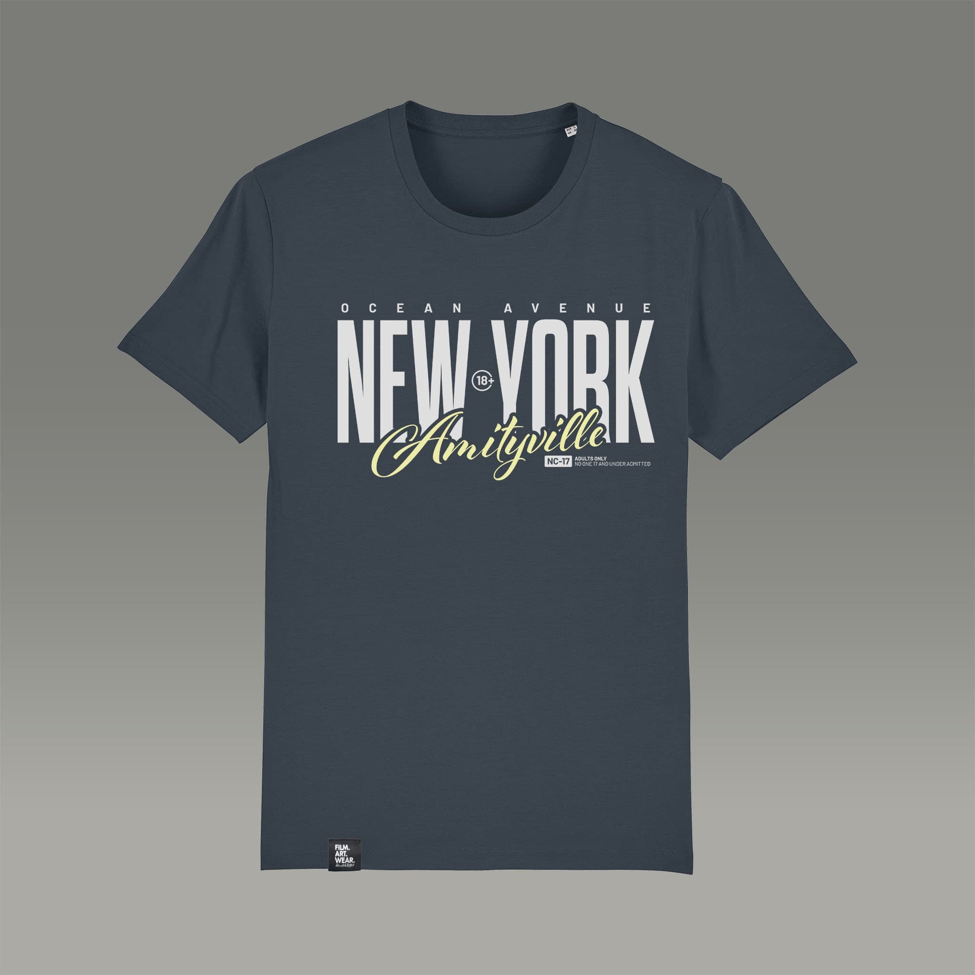 FILM.ART.WEAR. Unisex-Shirts India Ink Grey / S Organic T-Shirt AMITYVILLE NY