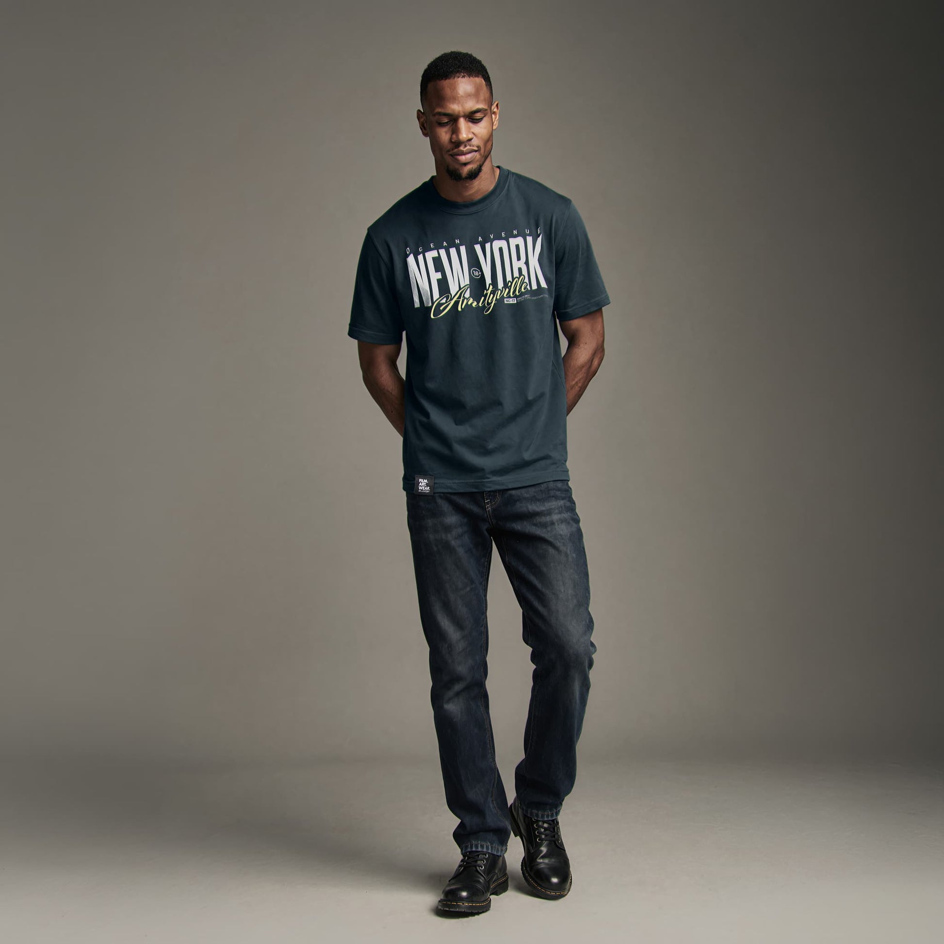 AMITYVILLE NY Tee Premium Cinematic Streetwear FILM.ART.WEAR. Designed in Hamburg