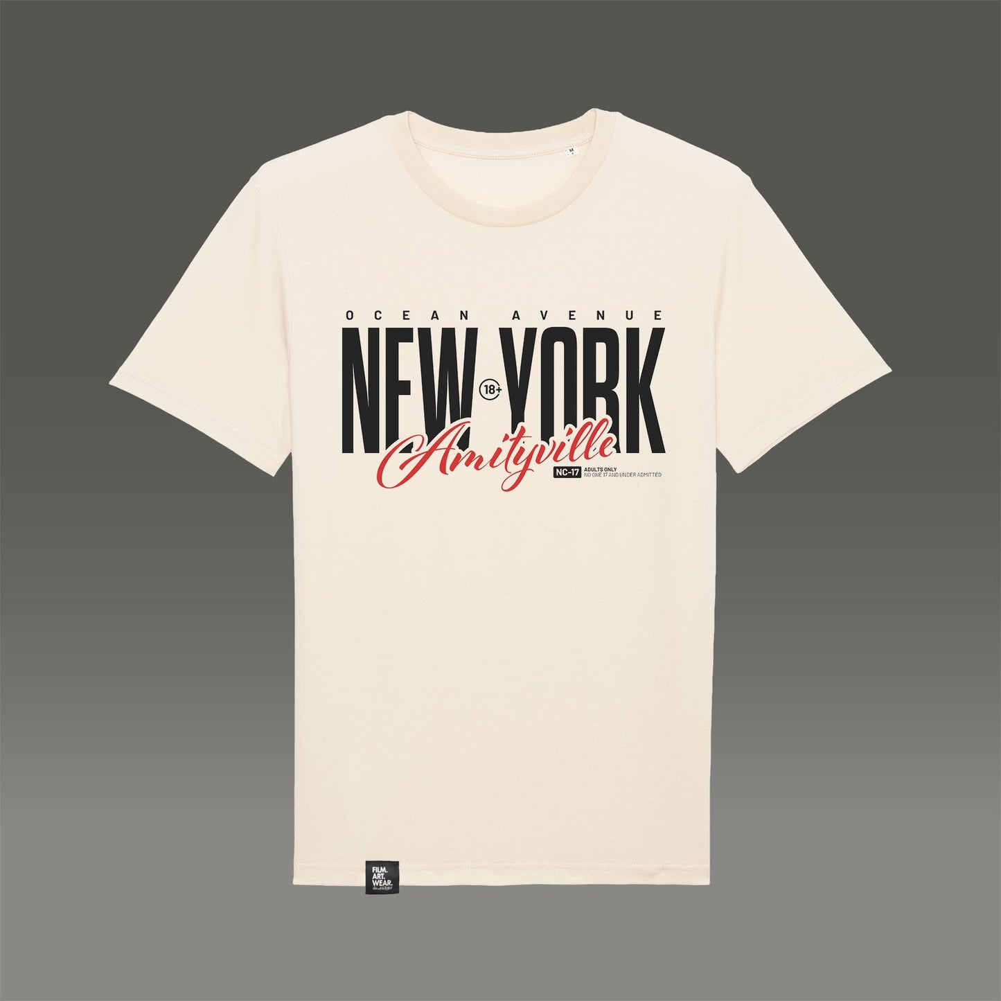 FILM.ART.WEAR. Unisex-Shirts Natural Raw / S Organic T-Shirt AMITYVILLE NY