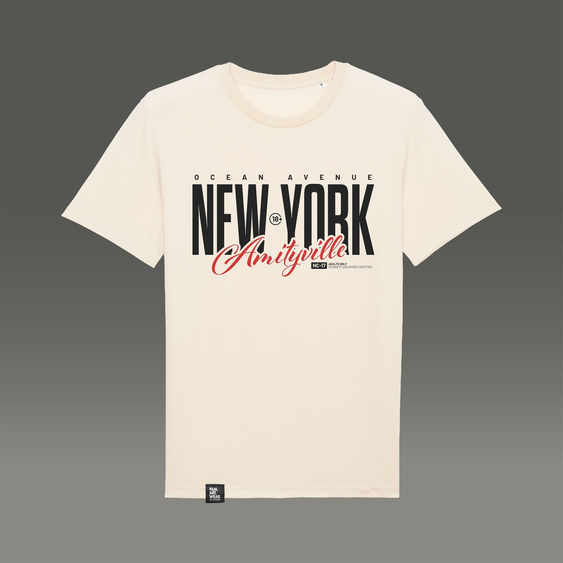 FILM.ART.WEAR. Unisex-Shirts Natural Raw / S Organic T-Shirt AMITYVILLE NY