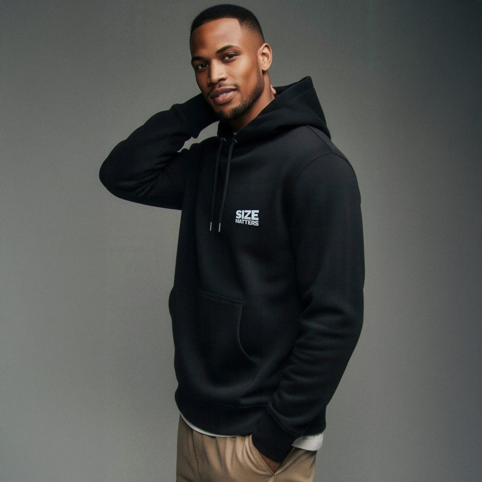 SIZE MATTERS Hoodie Premium Cinematic Streetwear FILM.ART.WEAR. Designed in Hamburg