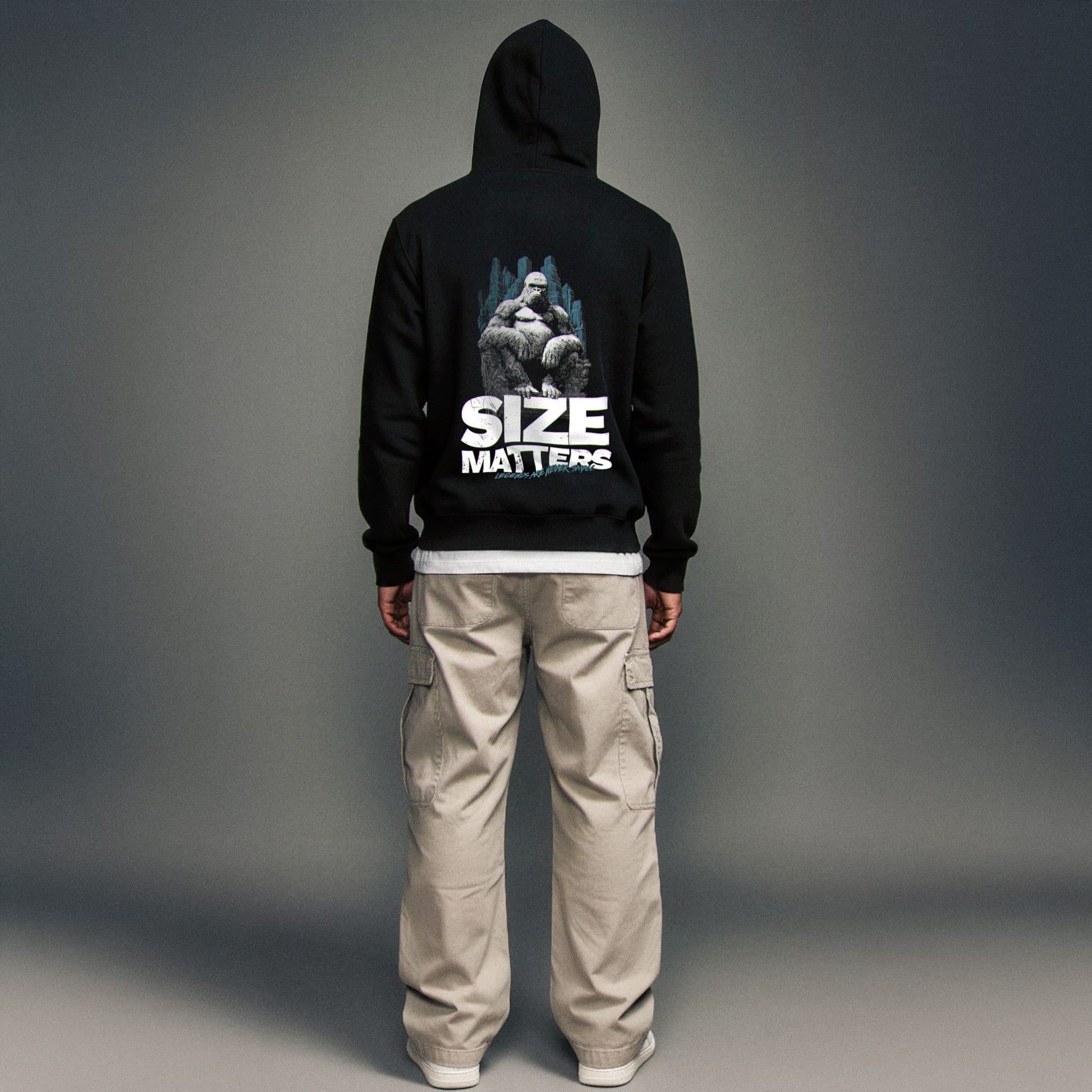 SIZE MATTERS Hoodie Premium Cinematic Streetwear FILM.ART.WEAR. Designed in Hamburg