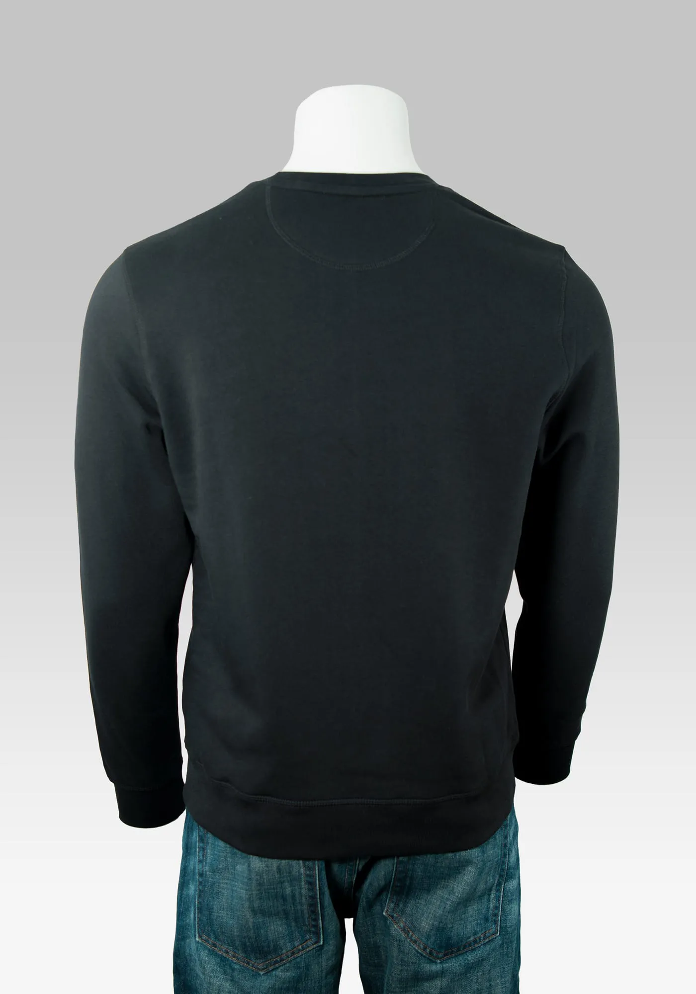 sweatshirt herren marken Hollowpuppe von hinten mit dem schwarzen Sweater ohne Rückenprint