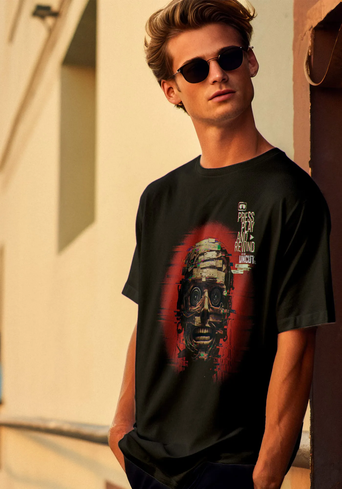 schwarzes Retro T-Shirt getragen von Jordan